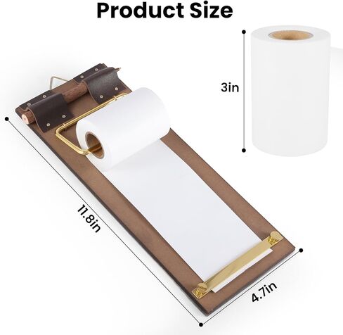 LONGFEIXIANG Retro Memo Clipboard Roll Paper, Tear-Off Dual-Color Roll Paper(White and Khaki Wood Grain), Comes with Faux Wood Pencil, Suitable for Home, Office, Memo Board, and to-Do Lists in Saudi Arabia