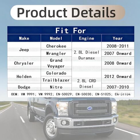 مجموعة أدوات توقيت عمود الحدبات للديزل VM Duramax 2.8L - تناسب جيب شيروكي رانجلر كرايسلر فوييجر هولدن كولورادو - يستبدل VM9991 VM9992 EN-50029 EN-51025 in Kuwait