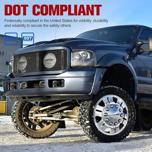 مصباح ضباب LED FIERYRED متوافق مع 2005 2006 2007 F250 وF350، مصباح ضباب القيادة OEM مع لمبة LED، IP 68 مقاوم للماء in Kuwait