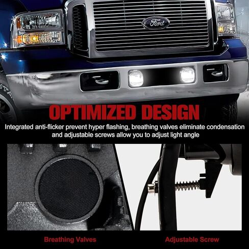 مصباح ضباب LED FIERYRED متوافق مع 2005 2006 2007 F250 وF350، مصباح ضباب القيادة OEM مع لمبة LED، IP 68 مقاوم للماء in Kuwait