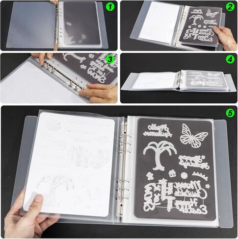 UNIMEIX 12 Pcs Magnetic Sheets for Die Storage with 1 Binder Cover, Stamp and Die Storage Die Cut Storage for Card Making Supplies(1.5 mm Thickness in Saudi Arabia
