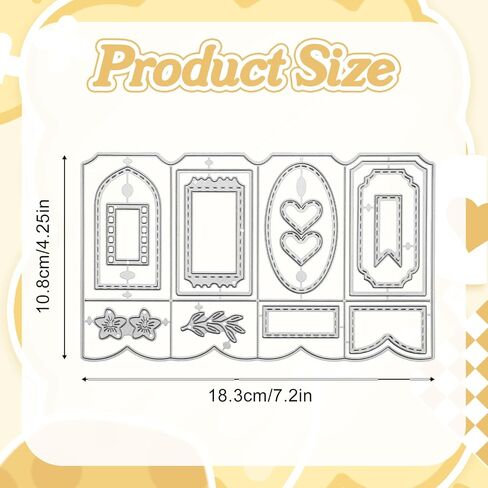 3D Folded Card Cutting Dies, Carbon Steel Die Cuts Stencils Folding Frame Blessing Card Embossing Template Dies for Greeting Card Making Party Invitation Photo Album Gift Decor in Saudi Arabia