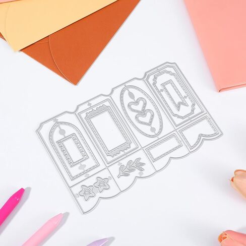 3D Folded Card Cutting Dies, Carbon Steel Die Cuts Stencils Folding Frame Blessing Card Embossing Template Dies for Greeting Card Making Party Invitation Photo Album Gift Decor in Saudi Arabia