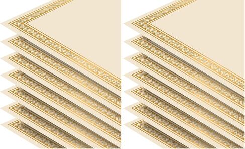 Better Office Products 50 Sheet Award Certificate Paper, Gold Foil Metallic Border, Ivory Letter Size Blank Paper, Diploma Certificate Paper, Laser and Inkjet Printer Friendly, 8.5 x 11 Inches in Saudi Arabia