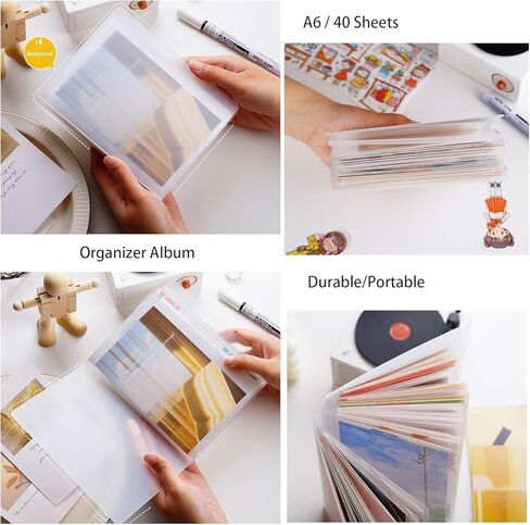 A6 Storage Folder, Sticker Collecting Album Organization Sheets Book Accessories for Labels Storage Planner Stickers Organizers Collector Recipe Cards Back to School Gifts in Saudi Arabia