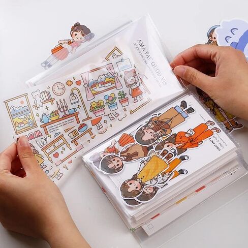 A6 Storage Folder, Sticker Collecting Album Organization Sheets Book Accessories for Labels Storage Planner Stickers Organizers Collector Recipe Cards Back to School Gifts in Saudi Arabia