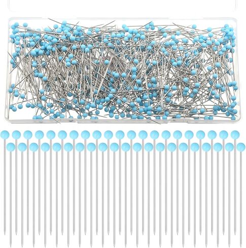 500 PCS Sewing Pins for Fabric, 1.75inch Straight Pins, Glass Head Quilting Pins, Long Blue Stainless Steel Dressmaker for Sewing, Crafts, Jewelry Making, Wedding Bouquets, Jewelry DIY Decoration in Saudi Arabia