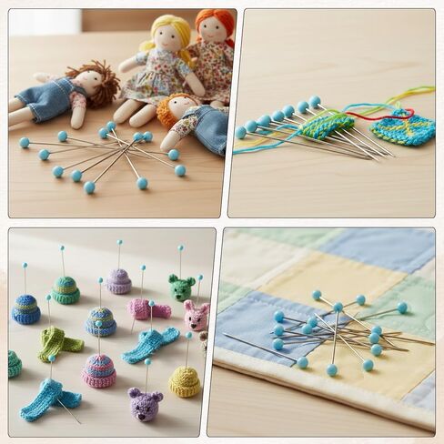 500 PCS Sewing Pins for Fabric, 1.75inch Straight Pins, Glass Head Quilting Pins, Long Blue Stainless Steel Dressmaker for Sewing, Crafts, Jewelry Making, Wedding Bouquets, Jewelry DIY Decoration in Saudi Arabia