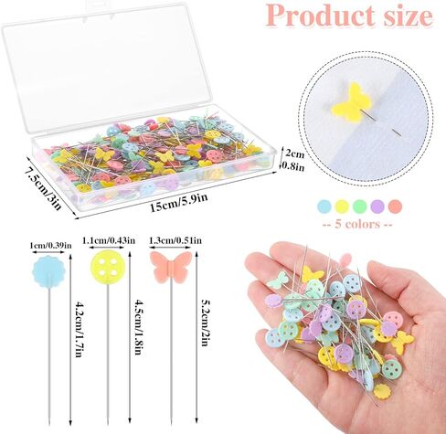 300 Pcs Flat Head Straight Pins, Colorful Sewing Pins Quilting Pin for Sewing DIY Projects Dressmaker Jewelry Decoration in Saudi Arabia
