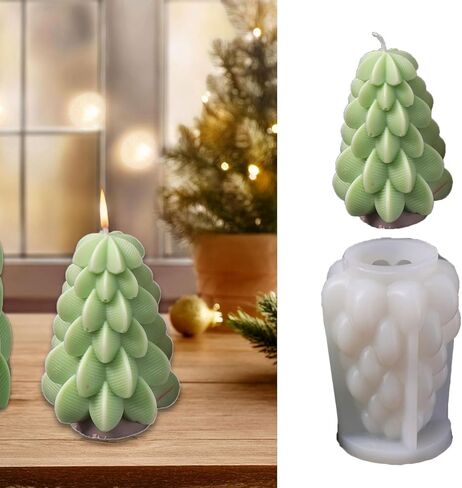 Festive Christmas Tree Shape Silicone Mold Food-Grade for Soap Making & Holiday Baking Projects Making Mold in Saudi Arabia