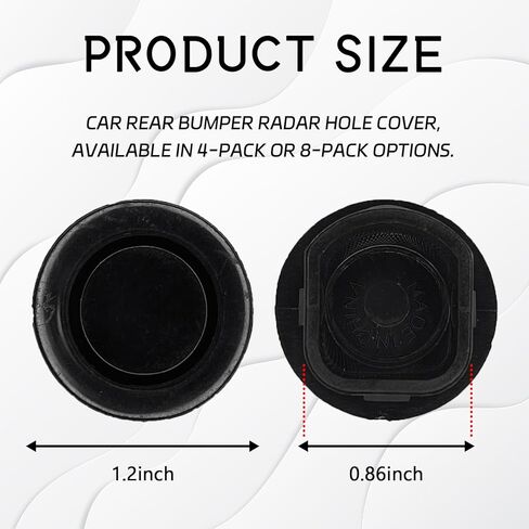 4 PCS Universal Car Rear Bumper Plugs Cover for Parking Sensor Radar Holes, Waterproof Plastic Front Rear Bumper Radar Sensor Hole Protective Cover, Car Accessories for 24-25mm Hole Protection in Saudi Arabia
