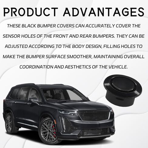 4 PCS Universal Car Rear Bumper Plugs Cover for Parking Sensor Radar Holes, Waterproof Plastic Front Rear Bumper Radar Sensor Hole Protective Cover, Car Accessories for 24-25mm Hole Protection in Saudi Arabia