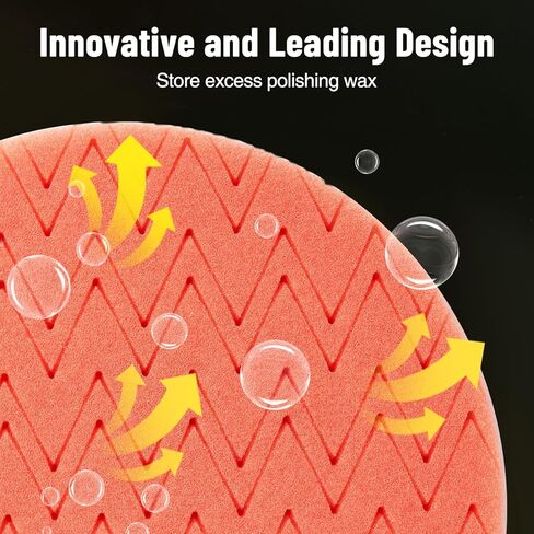 7-PCS Car Detailing Polishing Pad Set: Compatible with 6" Backing Plates, Features Dual Action Sponge Buffing Pads, Ideal for Use with Polishers to Perform Detailing, Waxing and Polishing Work in Saudi Arabia