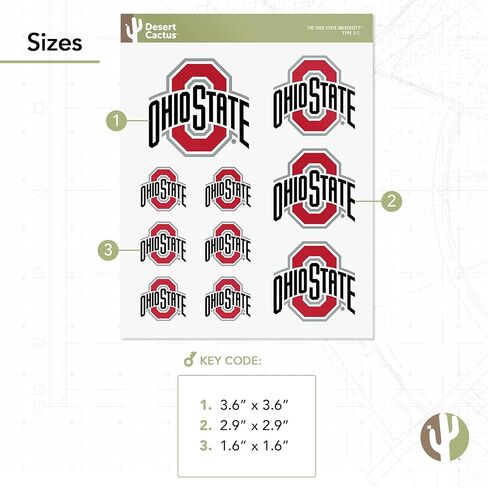 ملصق جامعة ولاية أوهايو لصبار الصحراء ملصقات OSU Buckeyes شارات الفينيل زجاجة مياه للكمبيوتر المحمول وقصاصات السيارة T3 (النوع 3-5) in Saudi Arabia