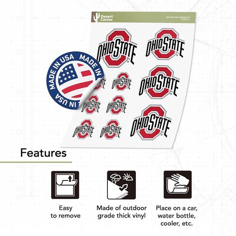 ملصق جامعة ولاية أوهايو لصبار الصحراء ملصقات OSU Buckeyes شارات الفينيل زجاجة مياه للكمبيوتر المحمول وقصاصات السيارة T3 (النوع 3-5) in Saudi Arabia