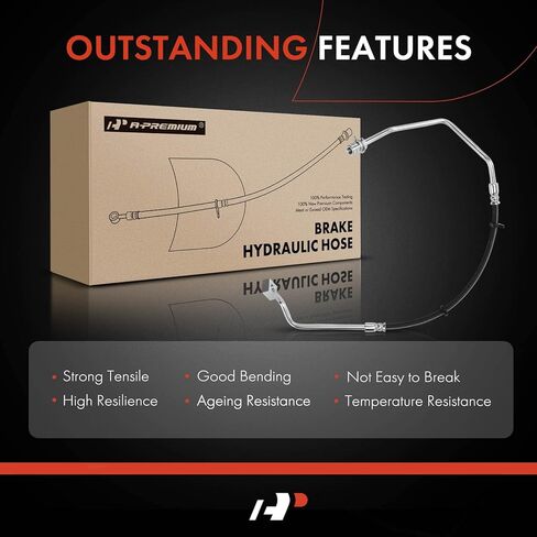 A-Premium Front Driver Brake Hydraulic Hose Compatible with Select Dodge and Chrysler Models - Durango 2004-2009, Aspen 2007-2009 - Replace# 52010491AC in Saudi Arabia