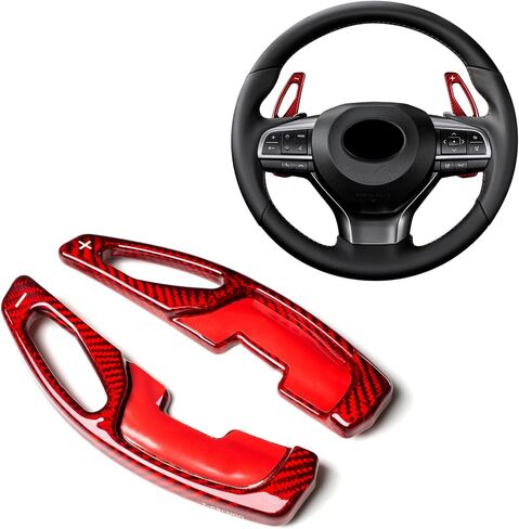 T-carbon Steering Wheel Paddle Shifter Extensions Fits Lexus IS IS-F 2013-2024 RC200T RC300 RC350 2015-2025 NX200T NX300 2015-2021 GT200H 2017 Carbon Fiber Gear Shift Cover Trim Accessories in Saudi Arabia