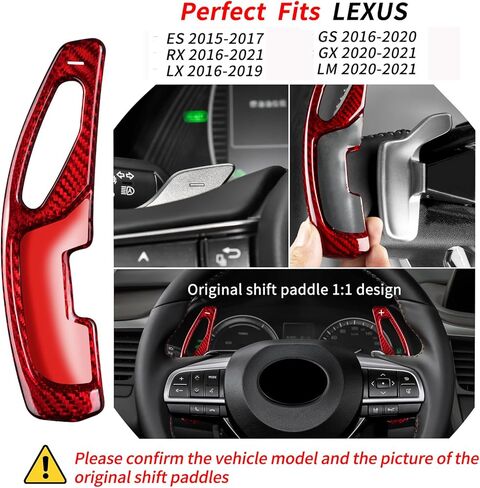 T-carbon Steering Wheel Paddle Shifter Extensions Fits Lexus IS IS-F 2013-2024 RC200T RC300 RC350 2015-2025 NX200T NX300 2015-2021 GT200H 2017 Carbon Fiber Gear Shift Cover Trim Accessories in Saudi Arabia