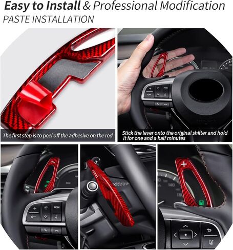 T-carbon Steering Wheel Paddle Shifter Extensions Fits Lexus IS IS-F 2013-2024 RC200T RC300 RC350 2015-2025 NX200T NX300 2015-2021 GT200H 2017 Carbon Fiber Gear Shift Cover Trim Accessories in Saudi Arabia