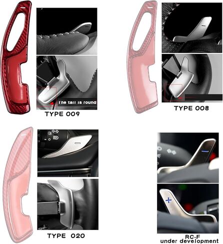 T-carbon Steering Wheel Paddle Shifter Extensions Fits Lexus IS IS-F 2013-2024 RC200T RC300 RC350 2015-2025 NX200T NX300 2015-2021 GT200H 2017 Carbon Fiber Gear Shift Cover Trim Accessories in Saudi Arabia