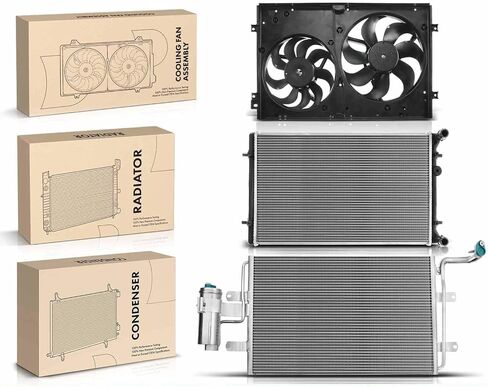 Replacement Parts for Radiator&AC Condenser&Cooling Fan Kit for Volkswagen Golf 99-04 Jetta Audi Mod-AP88P-32587 in Saudi Arabia