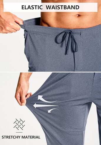 Men's Athletic Joggers Stretch Sweatpants with Zipper Pockets Running Workout Gym Track Golf Pants for Men in Saudi Arabia