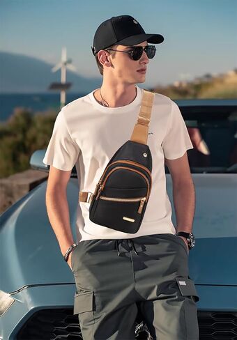 حقيبة ظهر YAZEKOUS صغيرة بحزام كروس كاجوال للنساء والرجال، حقيبة ظهر عصرية كروس بودي نهارية in Kuwait