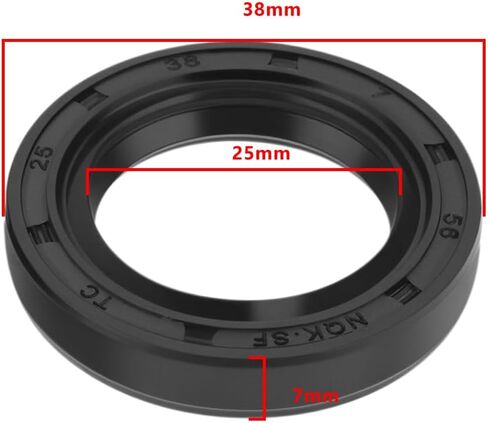 2pcs Oil Seal Screw Conveyor Oil Seal with Nitrile Rubber Coating Compatible with Honda GX120 GXV120 GXV140 GXV160-91252 888 003 25x38x7mm Black in Saudi Arabia