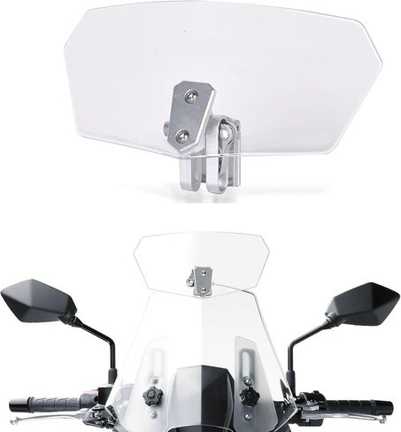 Motorcycle Windshield Extension, Universal Motorcycle Windshield, Adjustable Clip On Windshield Spoiler Wind Deflector Extender for Harley,Suzuki,Kawasaki Motobikes,Dirt Bikes (Black) in Saudi Arabia