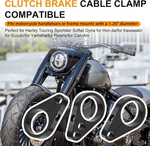 Jerbor 3PCS 1.25" Single Dual Hole Clutch Throttle Cable Clamp Brake Line Clips for Harley Touring Sportster Softail Dyna for Hon.da,Throttle Line Clip Brake Cable Clamp fit 1 1/4" Handlebar or Frame in Saudi Arabia