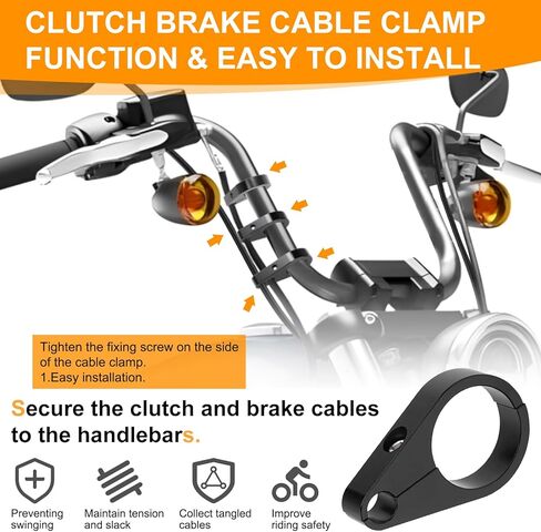 Jerbor 3PCS 1.25" Single Dual Hole Clutch Throttle Cable Clamp Brake Line Clips for Harley Touring Sportster Softail Dyna for Hon.da,Throttle Line Clip Brake Cable Clamp fit 1 1/4" Handlebar or Frame in Saudi Arabia