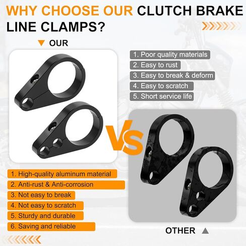 Jerbor 3PCS 1.25" Single Dual Hole Clutch Throttle Cable Clamp Brake Line Clips for Harley Touring Sportster Softail Dyna for Hon.da,Throttle Line Clip Brake Cable Clamp fit 1 1/4" Handlebar or Frame in Saudi Arabia