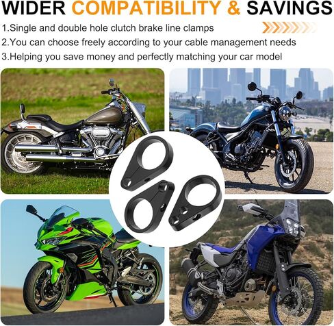 Jerbor 3PCS 1.25" Single Dual Hole Clutch Throttle Cable Clamp Brake Line Clips for Harley Touring Sportster Softail Dyna for Hon.da,Throttle Line Clip Brake Cable Clamp fit 1 1/4" Handlebar or Frame in Saudi Arabia