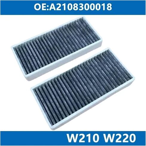 2 قطعة فلتر تكييف الهواء للسيارة A2108300018 متوافق مع مرسيدس بنز W210 W220 E200 E220 CDI E240 E250 S280 S320 S350 الكربون in Kuwait