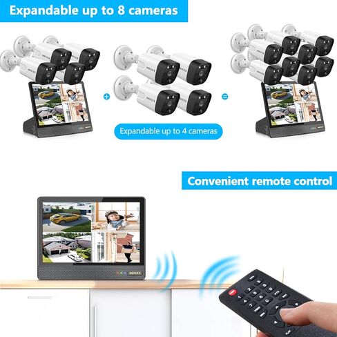OOSSXX POE NVR Network Recorder Video 4K / 8.0 Megapixel 8-Channel, Supports up to 8 x 8MP/4K IP Cameras, 2 TB Hard Drive in Saudi Arabia