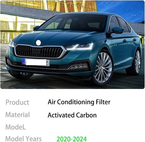 فلتر تكييف الهواء متوافق مع سكودا اوكتافيا NX Mk4 2020 2021 2022 2023 2024 5Q0819653 الكربون المنشط أدوات السيارات قطع غيار السيارات السيارات in Kuwait
