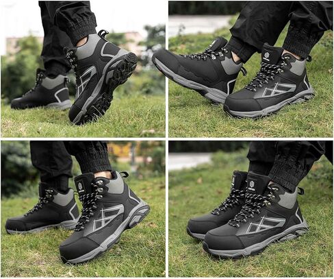 LARNMERN Steel Toe Boots Women Work Hiking Shoes Safety Construction Puncture Proof Slip Resistant Industrial Static Dissipative Lightweight Comfortable Durable(7.5 Women, Navy) in Saudi Arabia