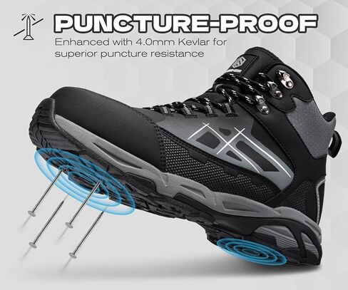 LARNMERN Steel Toe Boots Women Work Hiking Shoes Safety Construction Puncture Proof Slip Resistant Industrial Static Dissipative Lightweight Comfortable Durable(7.5 Women, Navy) in Saudi Arabia