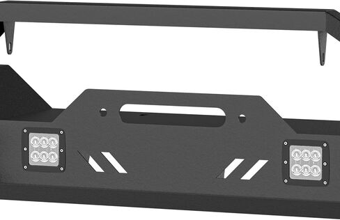 for Wrangler JL JLU Front & Rear Bumpers Compatible with 2018 2019 2020 2021 2022 2023 2024 2025 2026 Jeep Wrangler JL JLU Off-Road with Winch Plate, 2" Hitch Receiver, 6 x LED Lights & D-rings in Saudi Arabia