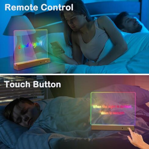 لوحة مسح جاف أكريليك لاسلكية مع ضوء LED - لوحة رسائل مضيئة مقاس 12 × 10 بوصة مع حامل، 7 أوضاع ألوان، 12 قلم تحديد، شاحن USB، مثالية للمكتب، المنزل، رسومات الشعار المبتكرة، والتخطيط in Kuwait