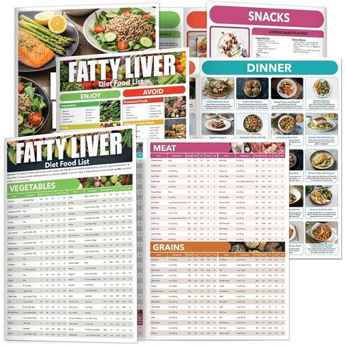 3 Pieces Fatty Liver Food List and Meal Planner, Fatty Liver Diet for Beginners, Carbs, Calories, Fiber, Protein, Fat, Recipes for Healthy Eating in Saudi Arabia