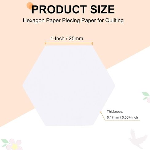 HARFINGTON 600 Count Hexagon Paper Piecing Paper for Quilting, 1-Inch English Paper Piecing Template, Foundation Paper Pieces Patchwork Supplies for Quilting Sewing DIY Craft in Saudi Arabia