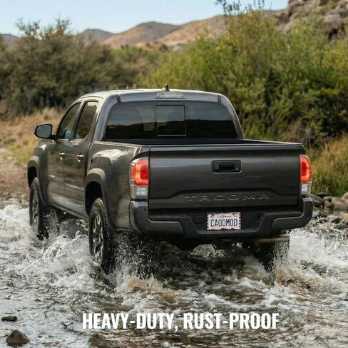 American Flag License Plate Frames for Car, Patriotic USA Stars and Stripes, 2 Pack with Screws and Screw Covers, License Plate Frame Holders, Rustic Style in Kuwait