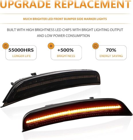 LED Side Marker Lights for 2021 2022 2023 2024 2025 Dodge Durango Front Bumper Marker Lamp Reflectors 2PCS, Smoked Len (White) in Saudi Arabia