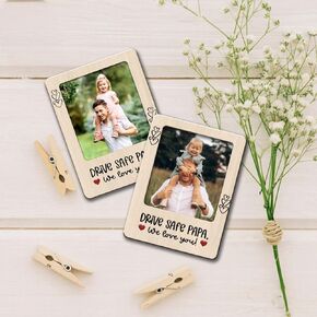 Drive Safe Papa Car Visor Photo Frame Gift from Daughter Son We Love You Picture Holder for Dad Grandpa Custom Keepsake for Father’s Day Birthday Rearview Mirror Decor Accessory for Him in Saudi Arabia