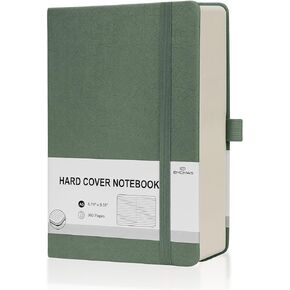 Lined Journal Notebook, 360 Numbered Pages(With page number), Thick Journal for Writing A5 College Ruled Notebook, 100gsm Lined Paper, Leather Hardcover, 5.75'' X 8.38''-Morandi Green in Kuwait