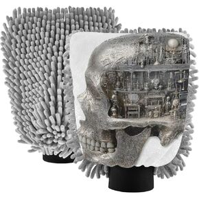 AIXIWAWA Skull Key Print Car Wash Mitt Washing Glove Scratch Free Water Absorbent 2 Pack Large in Kuwait