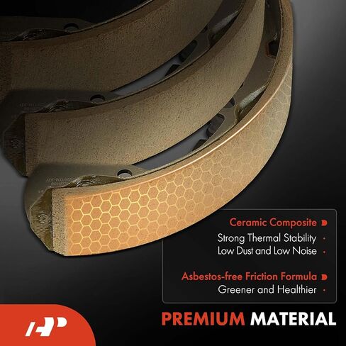 A-Premium Rear Ceramic Drum Brake Shoes Set Compatible with Select Dodge, Mitsubishi & Ram Models - Raider 2006-2009, Dakota, 4 Pcs in Saudi Arabia