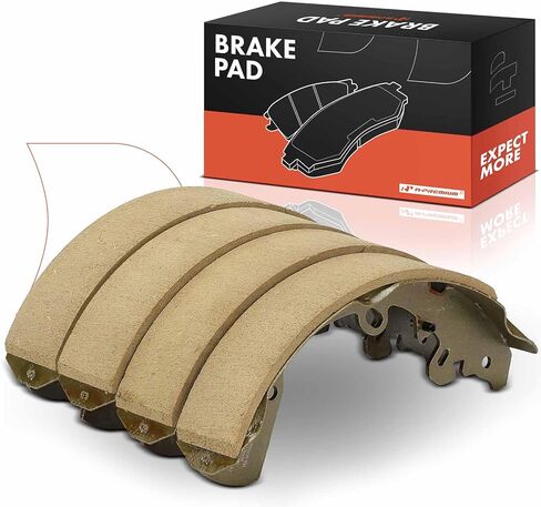 A-Premium Rear Ceramic Drum Brake Shoes Set Compatible with Select Dodge, Mitsubishi & Ram Models - Raider 2006-2009, Dakota, 4 Pcs in Saudi Arabia