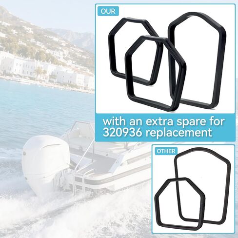 JERBOR 3Pcs Upper & Lower Exhaust Seal Kit Fit for Johnson Evinrude 75–300 HP Outboard Engines, Gearcase Exhaust Housing Seals Replace 320936 320961 in Saudi Arabia
